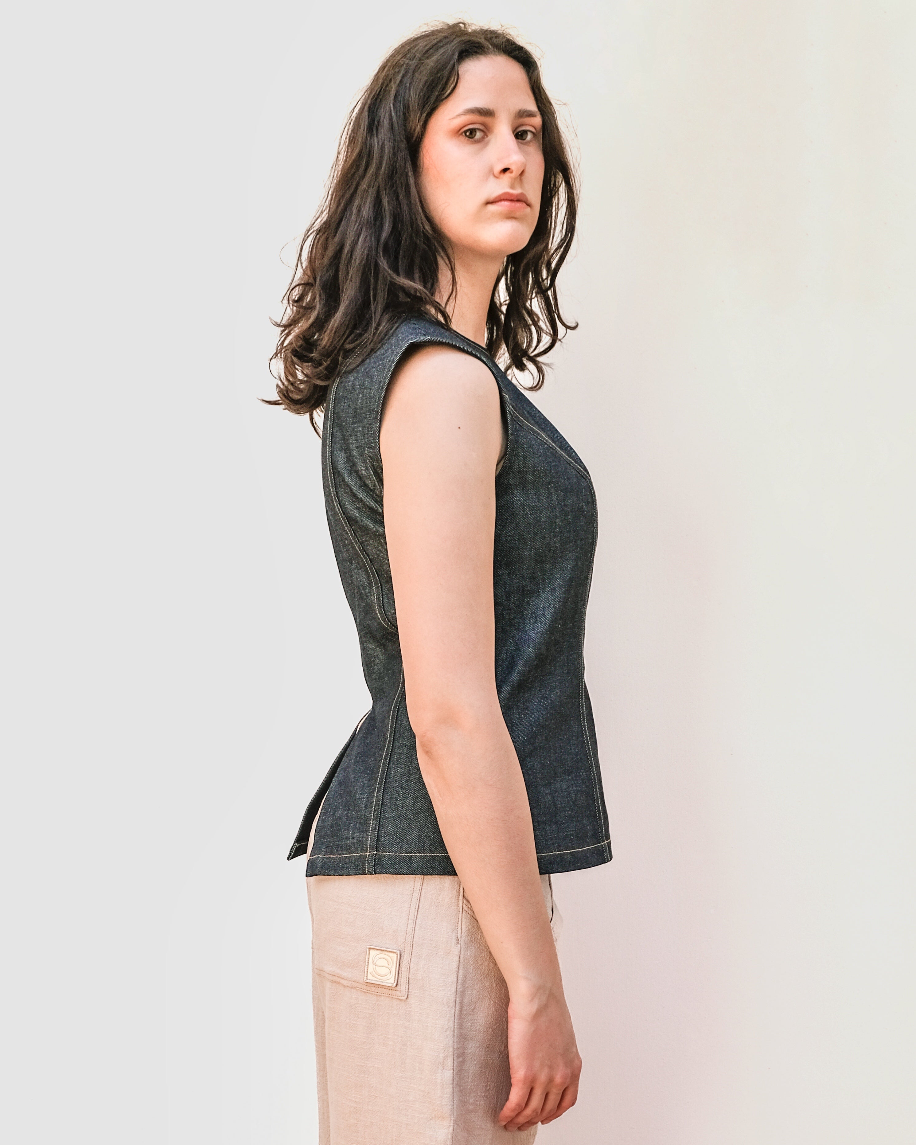 ITYS - Top cintré en jeans