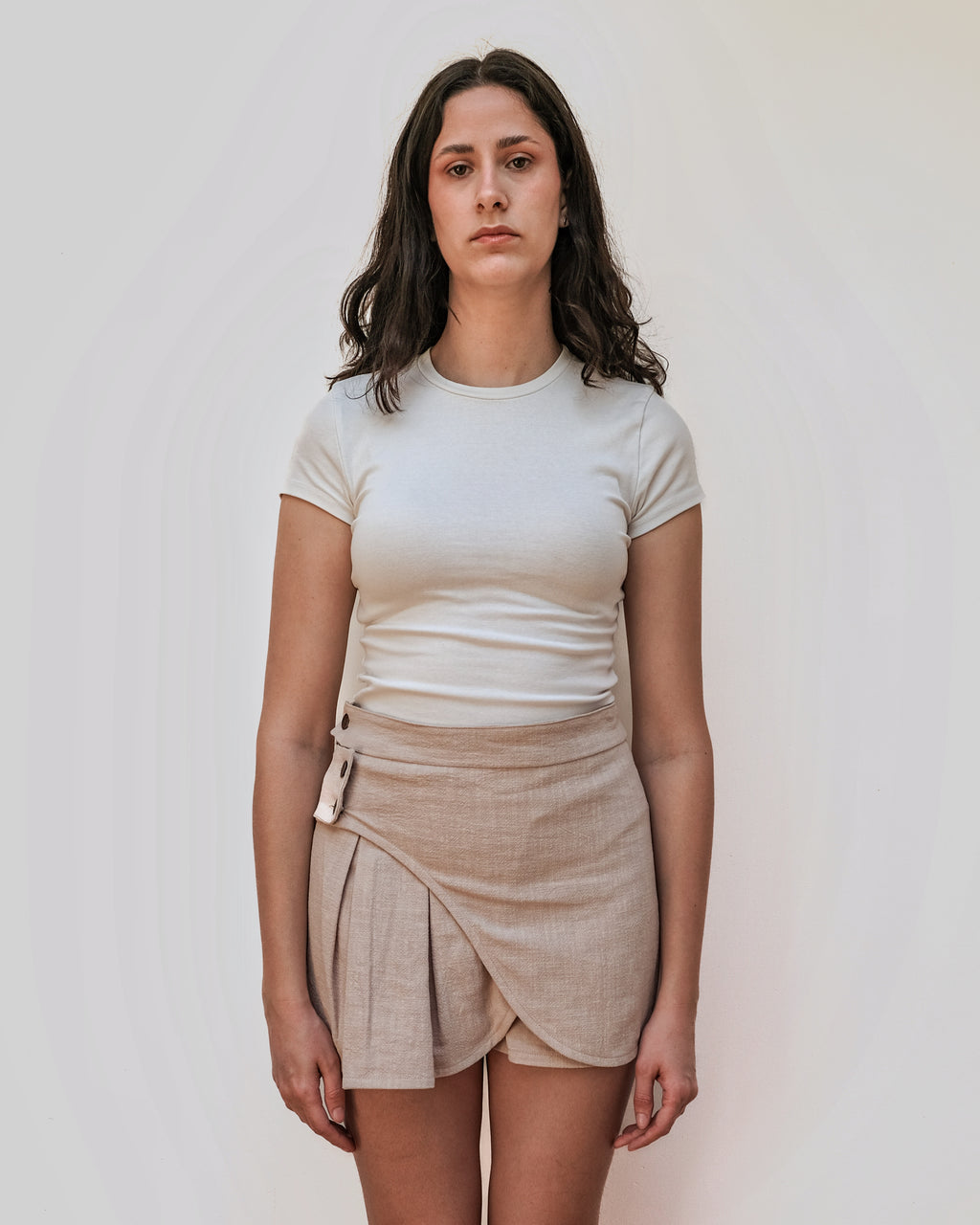 MACARIA - Jupe-short en lin